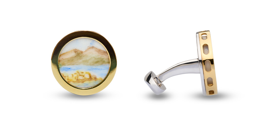 Capodimonte Cufflinks - View of the Gulf of Naples
