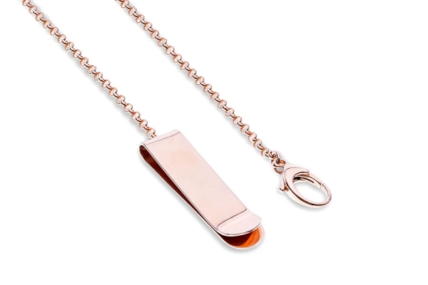 FERMA SOLDI CON CATENA ROSA