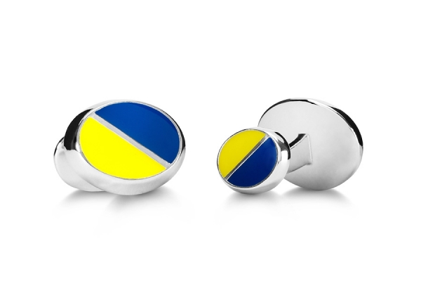 gemelli smalto doppio OVALE BLU_GIALLO