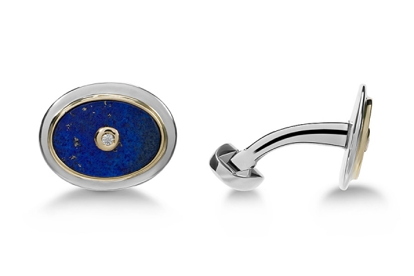OVALE BASE PIATTA RIGO ORO LAPIS CON DIAMANTI